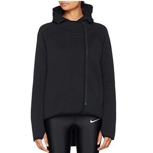 Nike asymmetrical zip up jacket - black size small